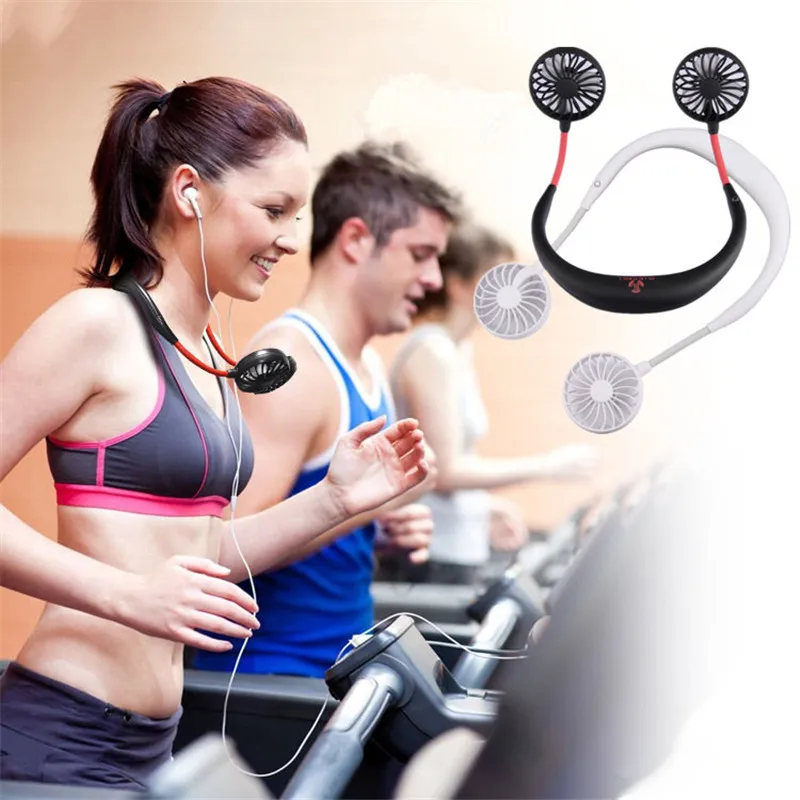 

2019 USB Portable Fan Hands-free Neck Hanging USB Charging Outdoor Mini Portable Sports Fan 3 gears Usb Air Conditioner