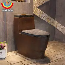 Художественный винтажный деревенский цельный Closestool выпускной клапан смывания s-ловушка напольный отель КТВ ванная комната ободок для унитаза