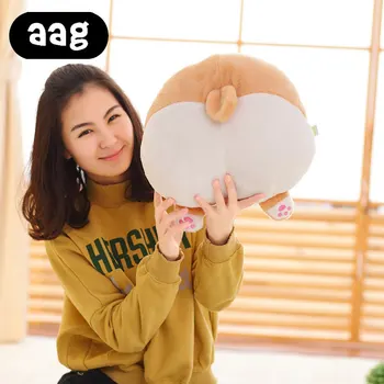 

38-42cm cute Corgi Sexy Hip Plush Pillow Winter hand warm Corgi dog arse Buttocks Soft Stuffed plush kids toys cushion pillow