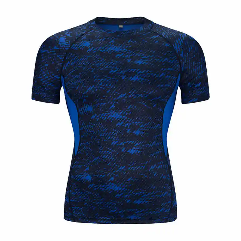 Sport Running t-shirt Short Sleeve O- Collar Basketball Fitness Wear Skinny Sweat Breathable T-shirt Quick Dryer clothes #2N15 (7)