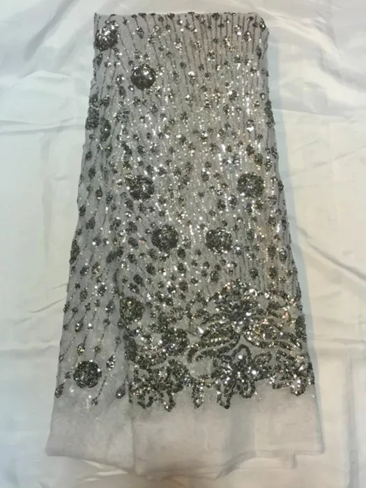 

Charming wedding/party dress material French net lace fabric with sequins African tulle lace cloth for lady QN58