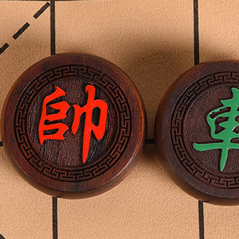 

China XiangQi Entertianment Game Rosewood Chinese Chess Luxury Gift Crafts Big size 5 6 7cm piece Laos Wood Carvings Boutique