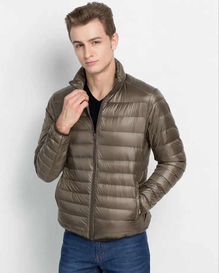 ZOEQO Горячая стильная зимняя Ультралегкая куртка осенняя и зимняя куртка мужская легкая куртка на утином пуху мужские пальто