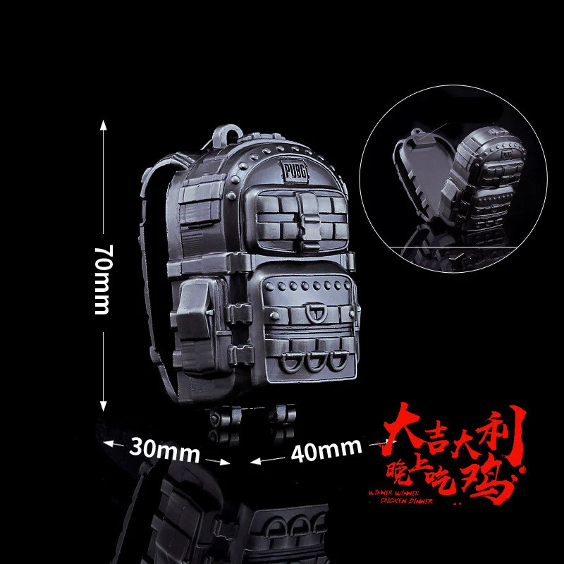  Game New Playerunknown's Battlegrounds knapsack Model PUBG Logo Keychain Pendant Cosplay accessorie