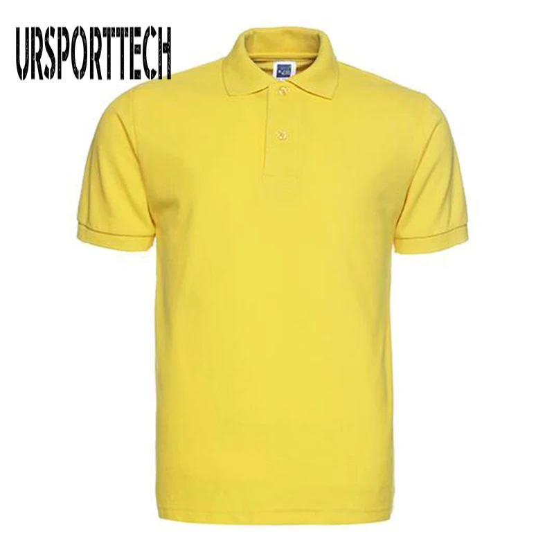 banana yellow Брендовая одежда, мужские рубашки поло, мужские хлопковые рубашки поло с коротким рукавом, повседневная Однотонная рубашка Camisa Polo, высокое качество, XS-3XL - Цвет: banana yellow