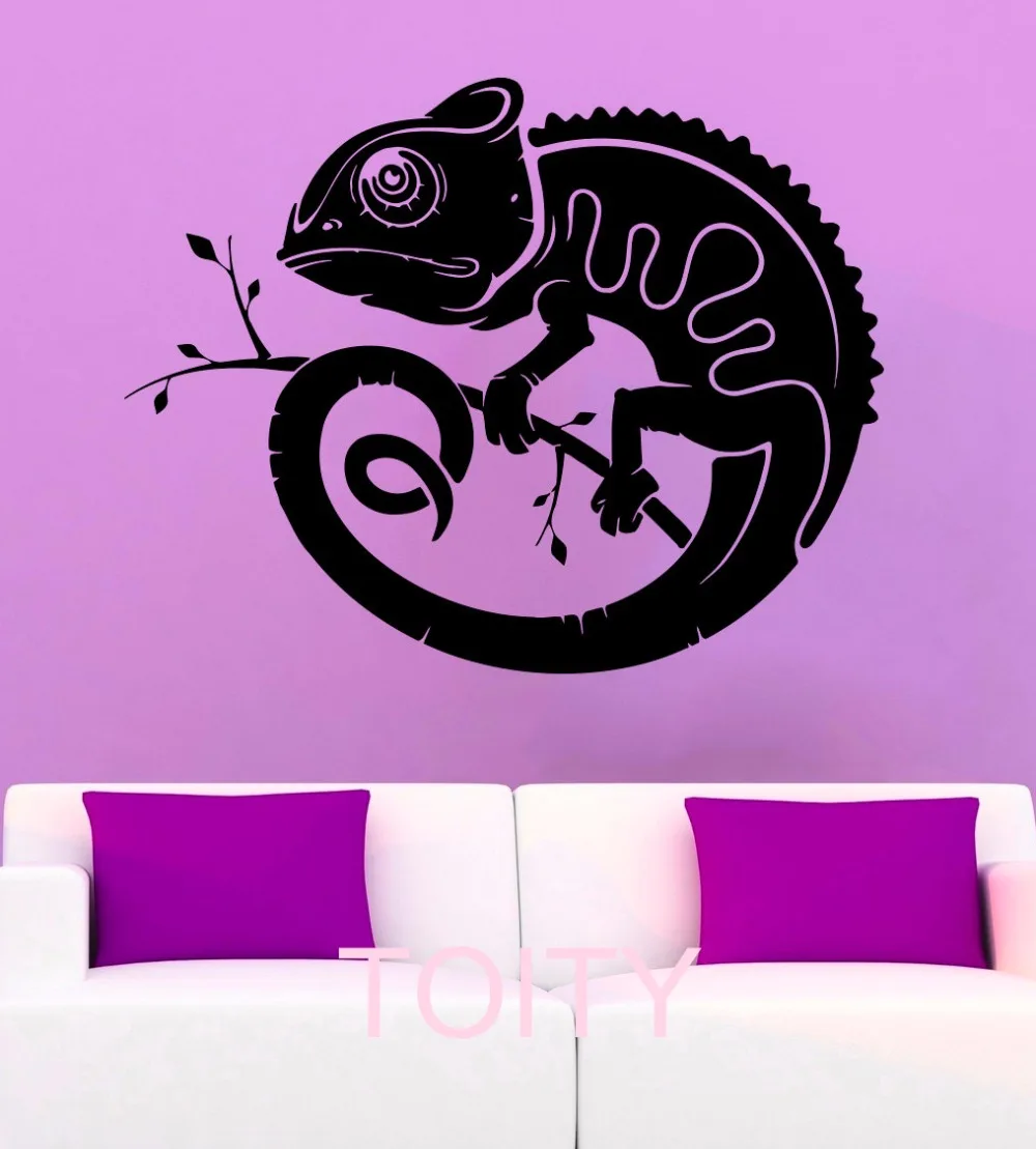 

Chameleon Wall Stickers Lizard Vinyl Decals Reptile Animal Silhouette Decor Office Home Living Room Interior Art Murals