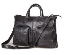 Vintage Gray / Brown Real Skin Genuine Leather Men Messenger Bags Cowhide Man Briefcase Portfolio Handbags #M7241