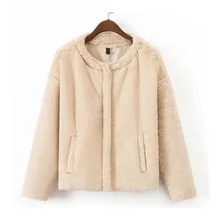 Осень зимняя куртка женские пальто Модная верхняя одежда высокого качества пальто тонкий Имитация меха кролика шерстяные