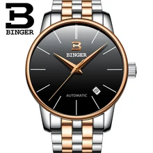 Switzerland BINGER men’s watch luxury brand Relogio Masculino water resistant Stainless steel Mechanical Wristwatches B-5005M-11