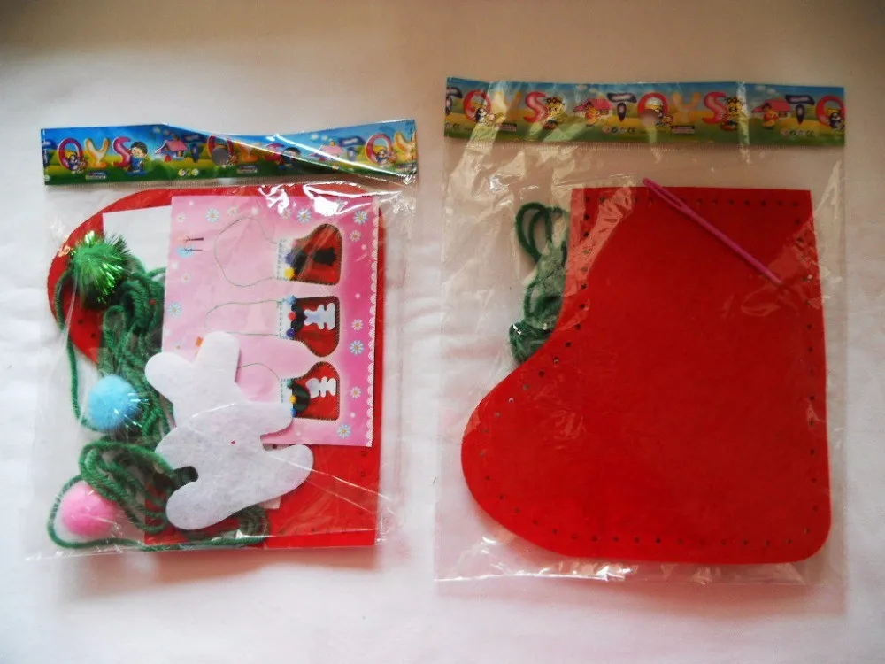 6 шт./партия. DIY рождественская Сумочка наборы для ремесла ткань ремесла для раннего развития игрушки детский сад ремесла для взрослых «сделай сам» оптом