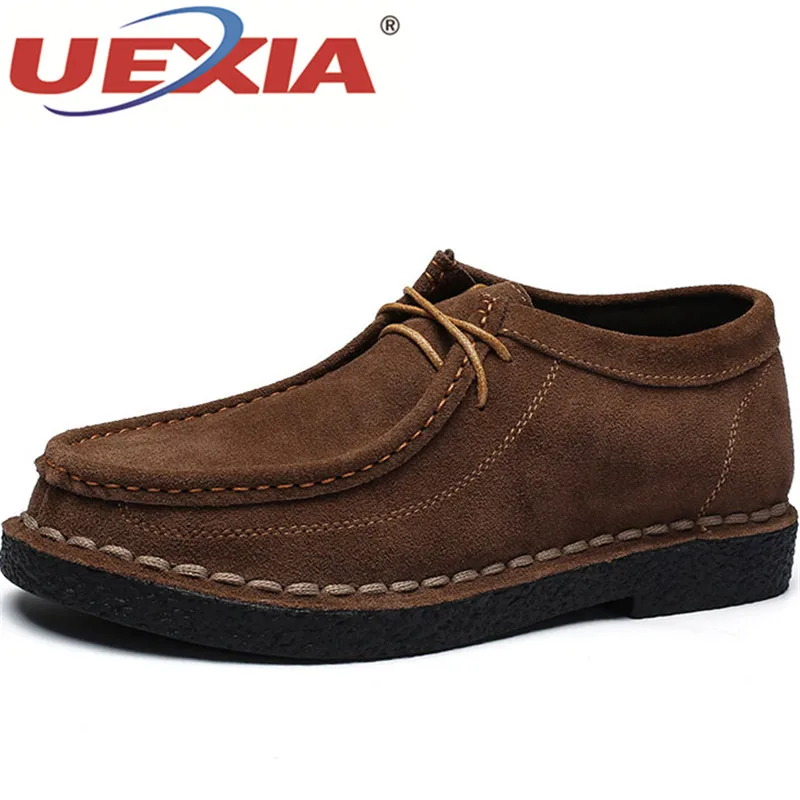 

UEXIA Spring Autumn Split Leather Shoes Men Flats Quality Casual Shoes Men's Business Footwear Elegant Office Shoes Retro Suede
