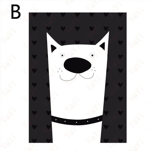 HAOCHU House Office DIY Painting Cartoon Black White Background Wall