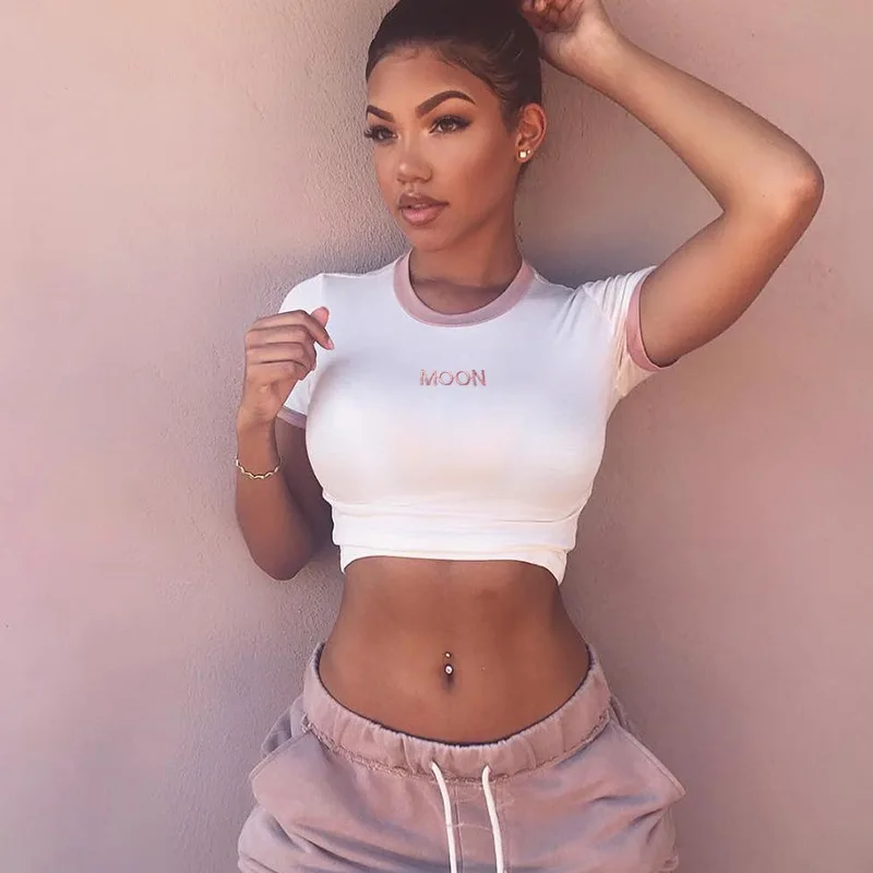 

2018 Women New Style Summer Short Sleeve T-shirt O-neck Short Length Casual Sexy Tops Tees High Quality Tshirts Cotton Women