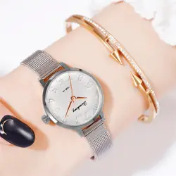 Женские часы; Мода и простота преувеличены весы выпуклые сетки с кварцевые женские часы Montre Femme Petit Cadran Relojes De Mujer
