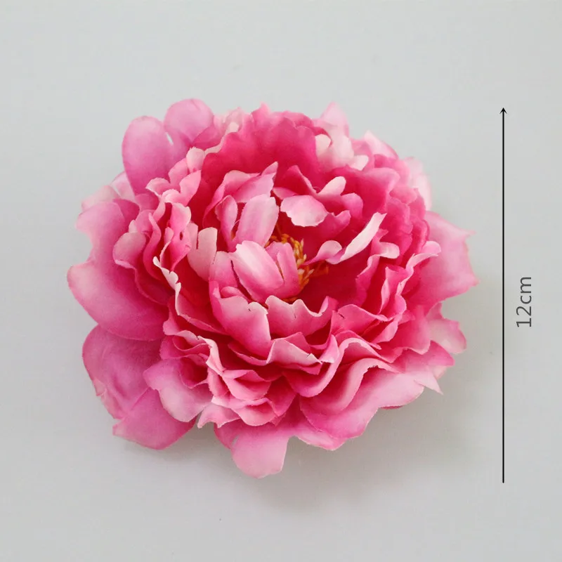 Flone 12cm Simulation Peony Flower Head Silk Flower DIY Headdress For Wedding Party Family Photography Props Decorative Art (8)