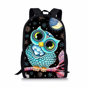

ThiKin Cartoon Owl Printed School Bag for Kids Boys Girls Cute Animal Backpack Casual Student Mochila Women Kids Book Bag