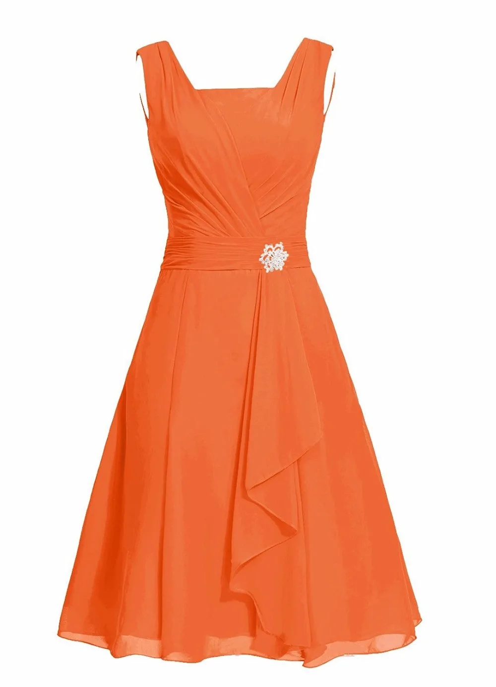 Waulizane Elegant Chiffon A-Line Prom Dresses  Zipper Sleeveless Formal Dresses 16 colors Available Customs Made Regular Sleeve