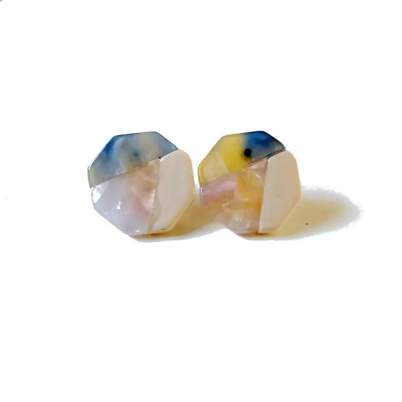 

Free Shipping New Design Pink Blue Mixed Geometric Sweet Stud Earring