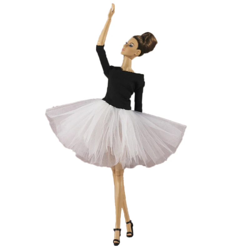 Элегантный балетный наряд для куклы Барби, одежда для вечеринок, платье-пачка, Одежда для куклы Барби, аксессуары для кукол 1/6 - Цвет: white dress