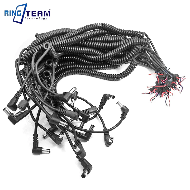 10Pcs 5.5x2.1mm DC Power Male Plug Angled Connector Spiral Coiled Cord Cable For Toshiba Asus Lenovo Laptop Adapter 5.5/2.1mm