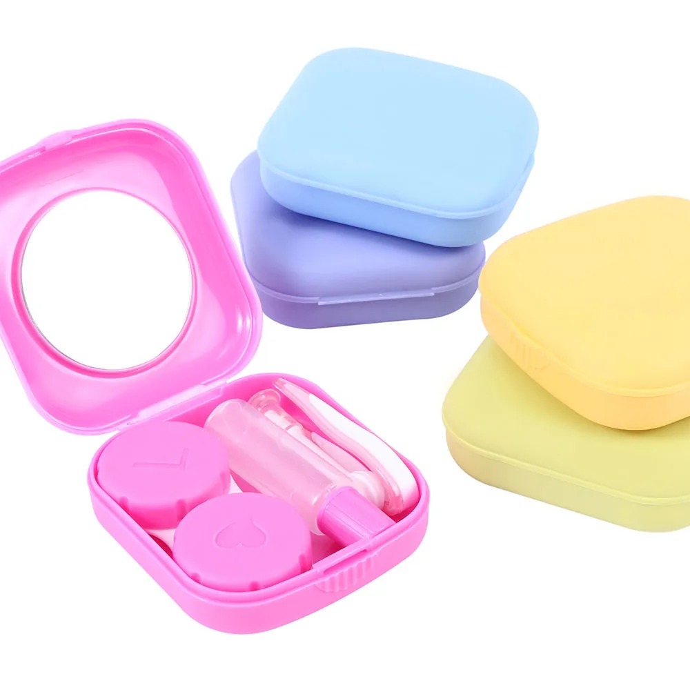 

Pocket Mini Contact Lens Case Kit Easy Carry Mirror Container Suitable For Travel Kit Box eyes Contact Lens Outdoor Accessaries