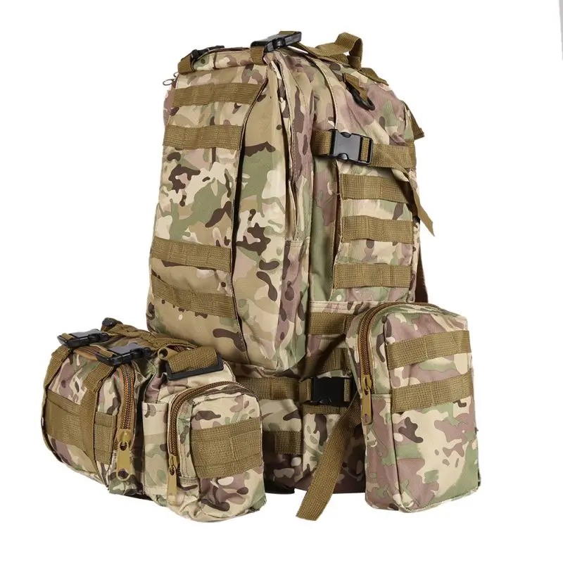 50L Waterproof Nylon Outdoor Military Rucksacks Backpack Hike Camping