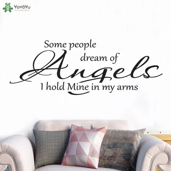 

YOYOYU Wall Decal Special Design Art Quotes Some People Dream Of Angels Vinyl Wall Stickers Livingroom Decoration DIY DecorCT702
