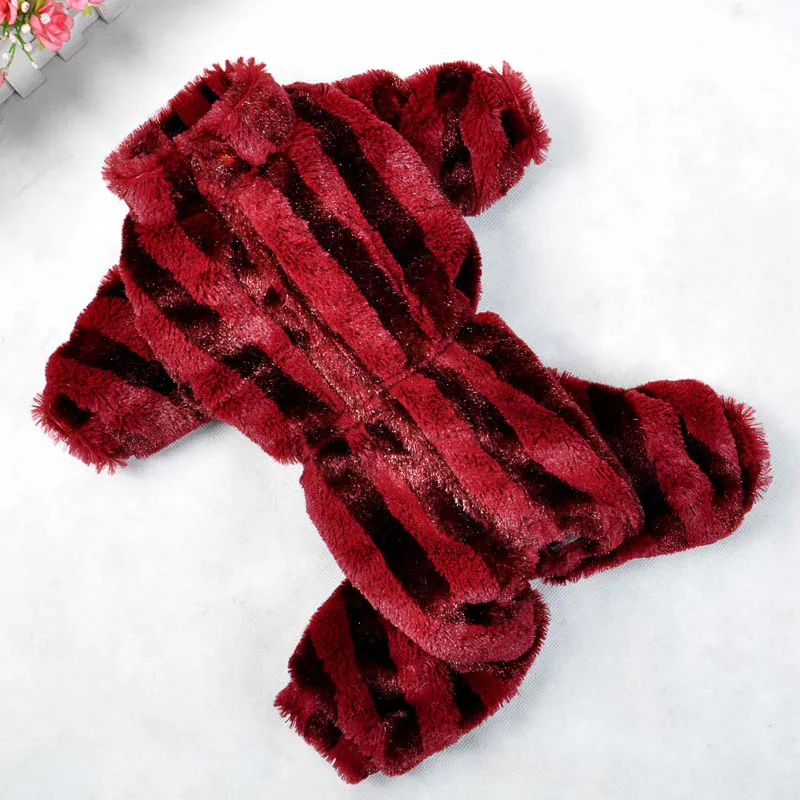 Утепленные теплые домашние животные Щенок Одежда для собак осень-зима комбинезон для собак Теплый мягкий подклад пальто для щенка Размер 8-18 - Цвет: Wine Red Girl