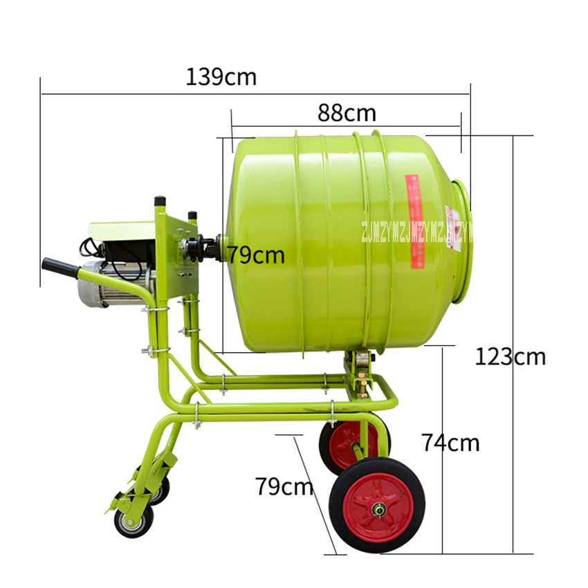 Электрический бытовой корм для животных смешивающая машина утолщенный цементный раствор миксер цемент Затирка Бетономешалка 220 В 4 кВт 400л 29р/м