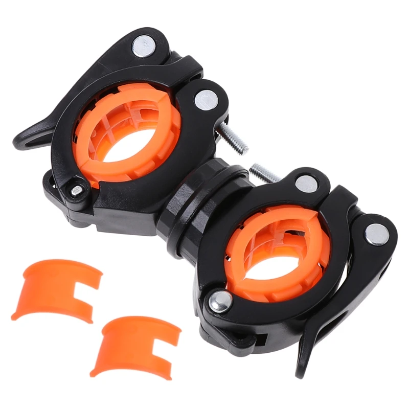 

Bycicle Rotating Light Double Holder Front Flashlight Lamp Pump Handlebar