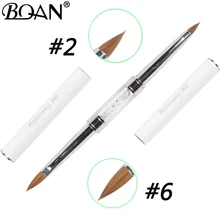 BQAN#2#6 колинский из соболя для ногтей художественная щетка двойные головки акриловые кисти для ногтей ручка со стразами ногти DIY инструмент для маникюра
