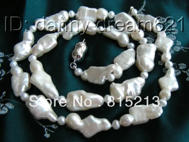 

FREE SHIPPING>>>@@ > N1060 20mm white SOUTH Reborn keshi pearls necklace