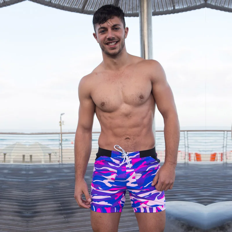 Taddlee Sexy Men's Swimwear Swimsuits Boxer Briefs Bikini Trunks Gay Camo Plus Size Board Shorts for Men Pockets