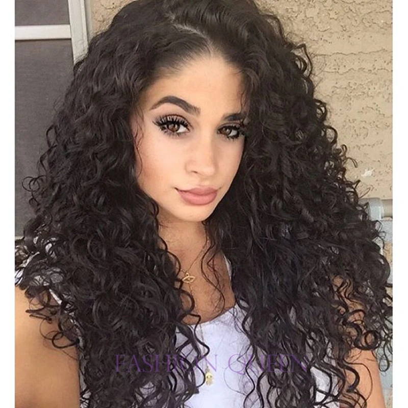 

High Quality Virgin Brazilian Full Lace Wig Kinky Curly Wigs Glueless Human Curly Hair Wigs With Baby Hair 12-26 inch In Store