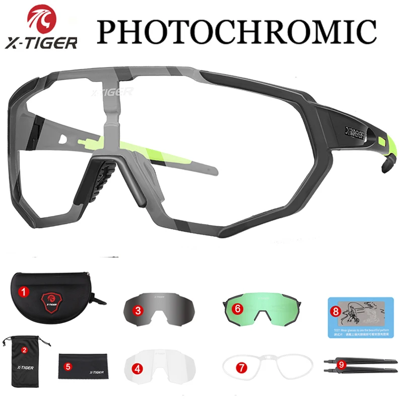 X-YJ-JPC03-3P Фотохромный велосипед велосипедные очки для спорта на открытом воздухе, для велоспорта солнцезащитные очки для велосипеда, очки для велоспорта, очки для близорукости рамка - Цвет: X-YJ-JPC03-3P