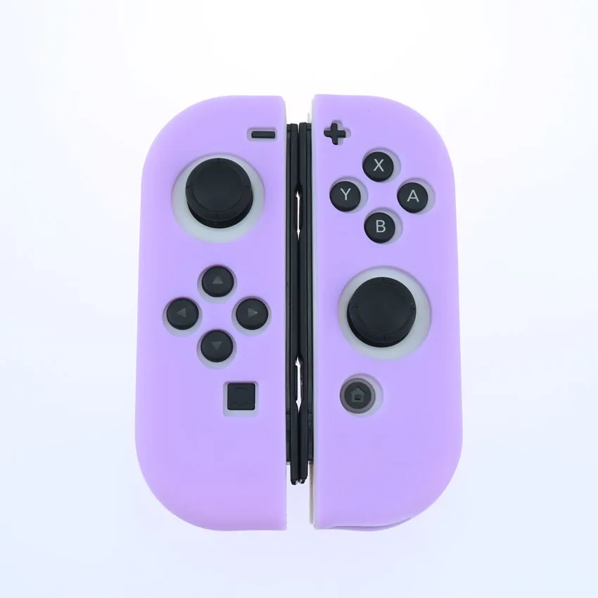 1) сплошной цвет, 18 цветов, чехол для nyd Switch Joycon, мягкий силиконовый чехол для Ns Switch контроллер, ручка, чехол Joy-con - Цвет: K Ligtht Purple
