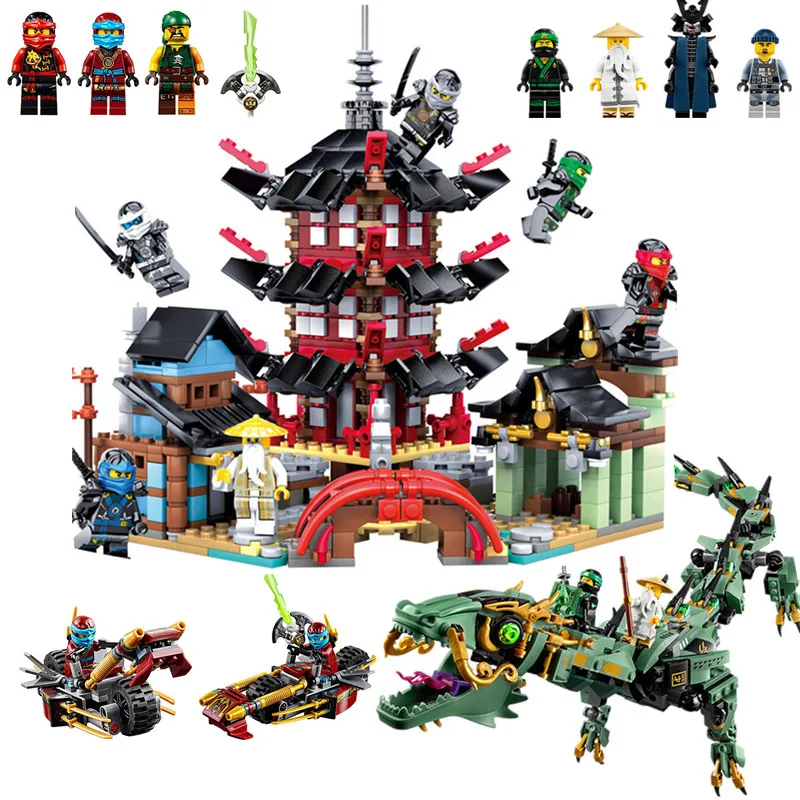 Дети любят 70751 70652 Phantom Temple Mecha Dragon строительные блоки наборы Развивающие игрушки