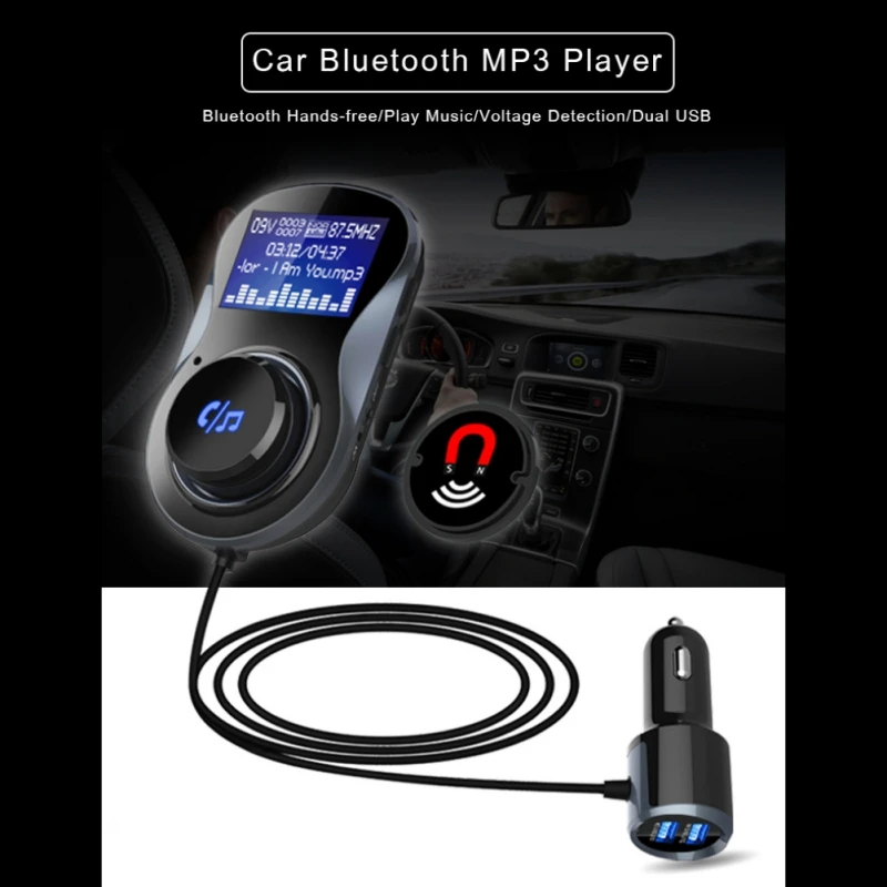 BC30 Dual USB Mobile Phone Chargers Car MP3 Player Wireless Bluetooth 4.1 Car Charger Bluetooth