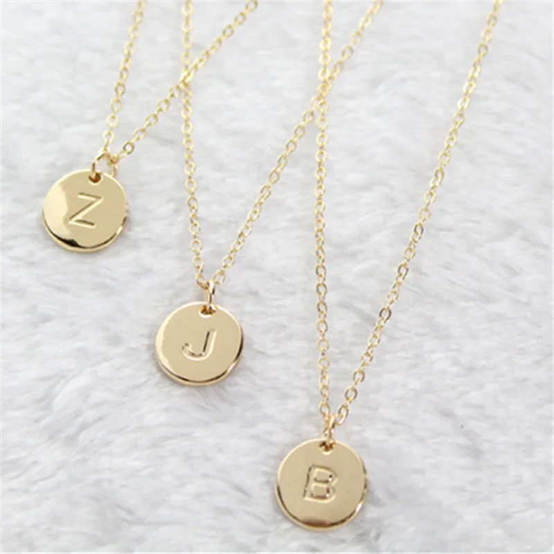 

Fashion Tiny Dainty Personalized Alphabet Pendants 26 Letters Necklace Silver/Gold/Rose Gold for women accessories Gift