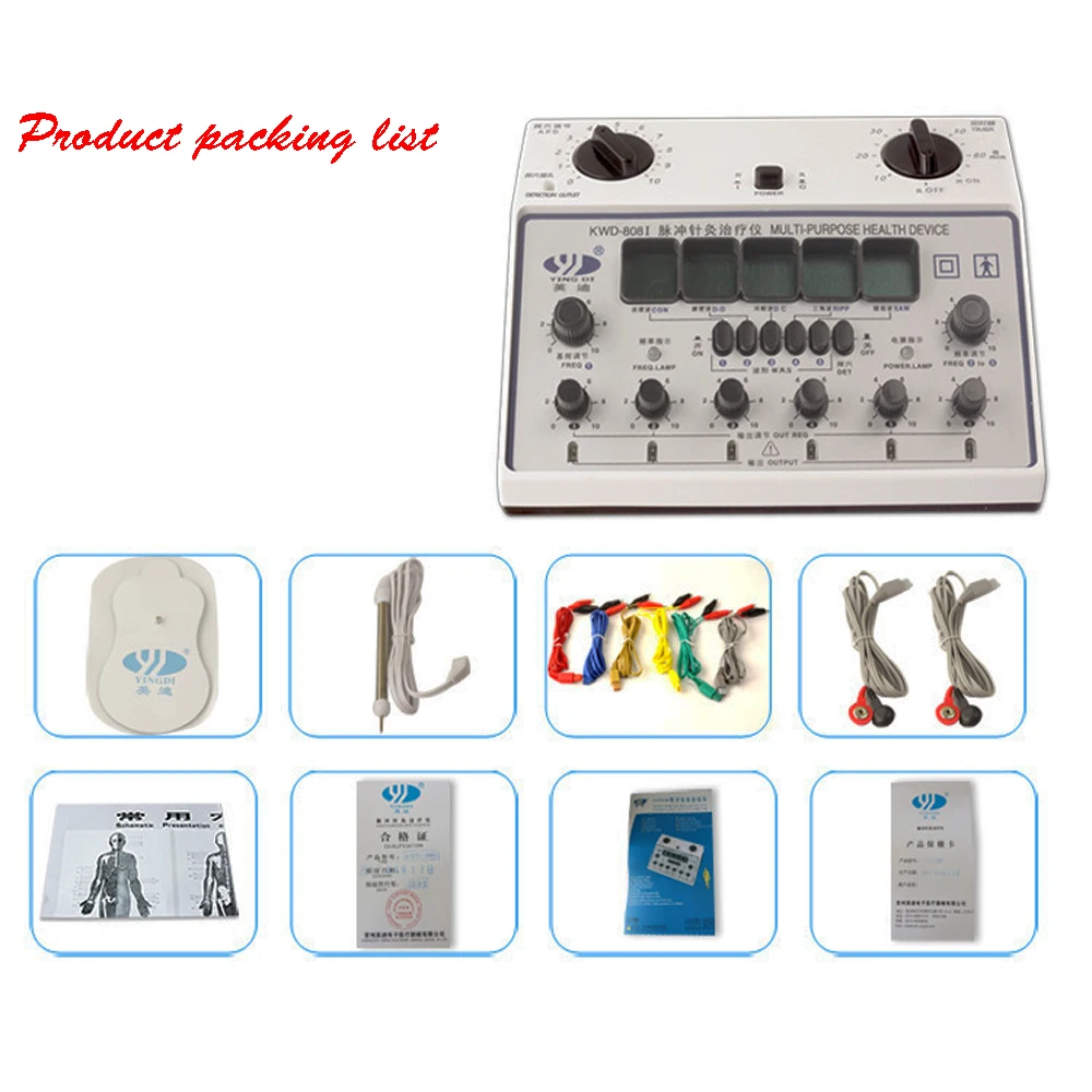 KWD-808I 6 Каналы десятки подразделение. Многофункциональный акупунктурный стимулятор, устройство для массажа здоровья, электрический стимулятор мышц нерва
