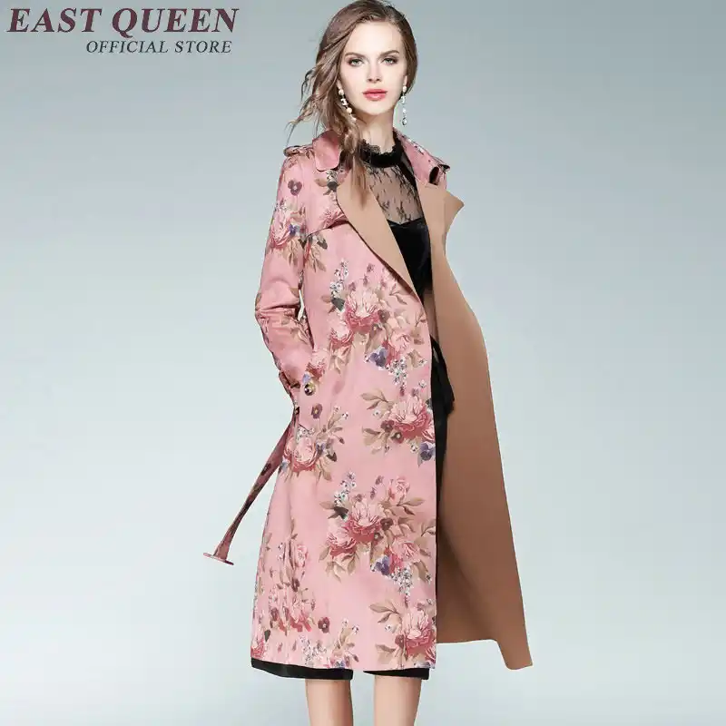 floral trench coat