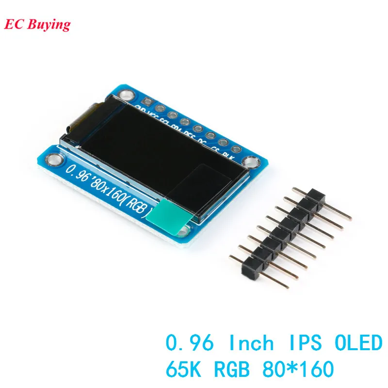 

0.96 Inch IPS Display OLED Module for Arduino 80*160 65K Colorful RGB TFT LCD Board ST7735 ST7735 DIY