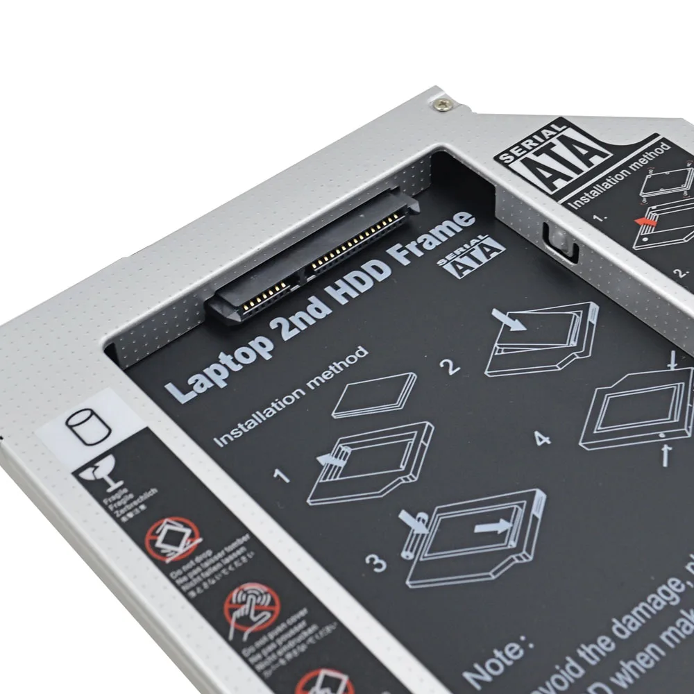 Универсальный алюминиевый 2-ой HDD Caddy 9,5 мм IDE to SATA 3,0 для 2," SSD чехол Корпус для HDD ODD CD DVD rom Оптический отсек