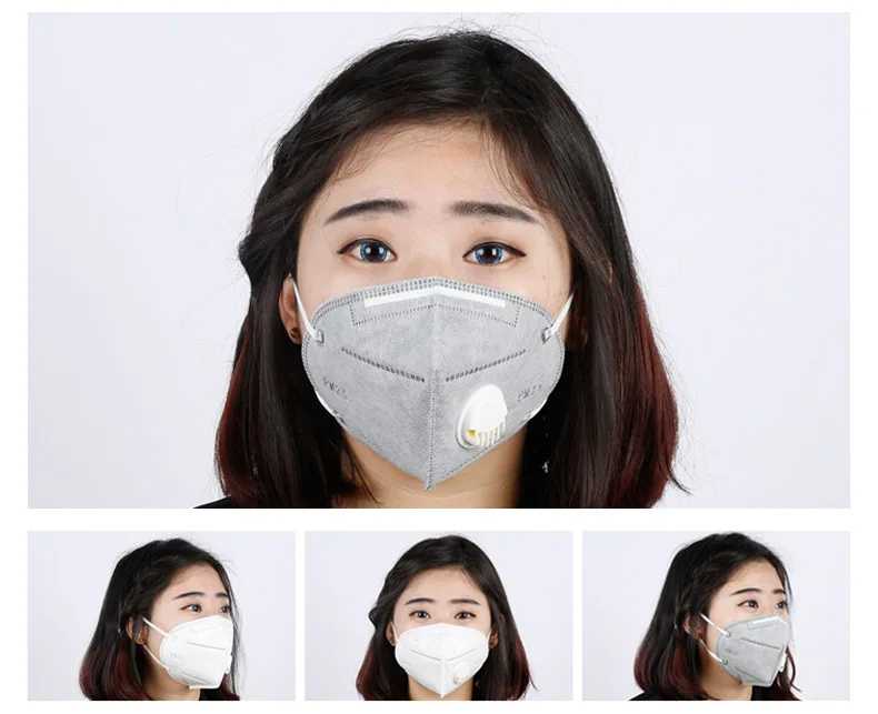 

50pcs Activated Carbon Dust Mask Charcoal Particulate Filter Respirator Collapsible Breathable Face Mask PM2.5