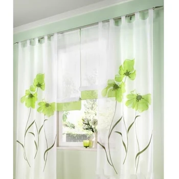 

Window Screen Sheer Curtains For Living Room Jacquard Printed Floral Screens Window Treatments Tulle for Bedroom Balcony Drape