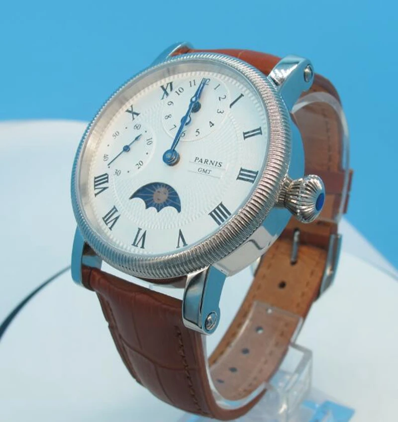 Parnis 43MM Mão Mecânica Do Vento Assista