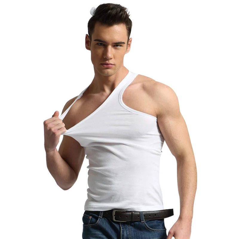 MOBTRS Men's Tank Top Slim New Style Solid Color Tank Tops For Male Fit