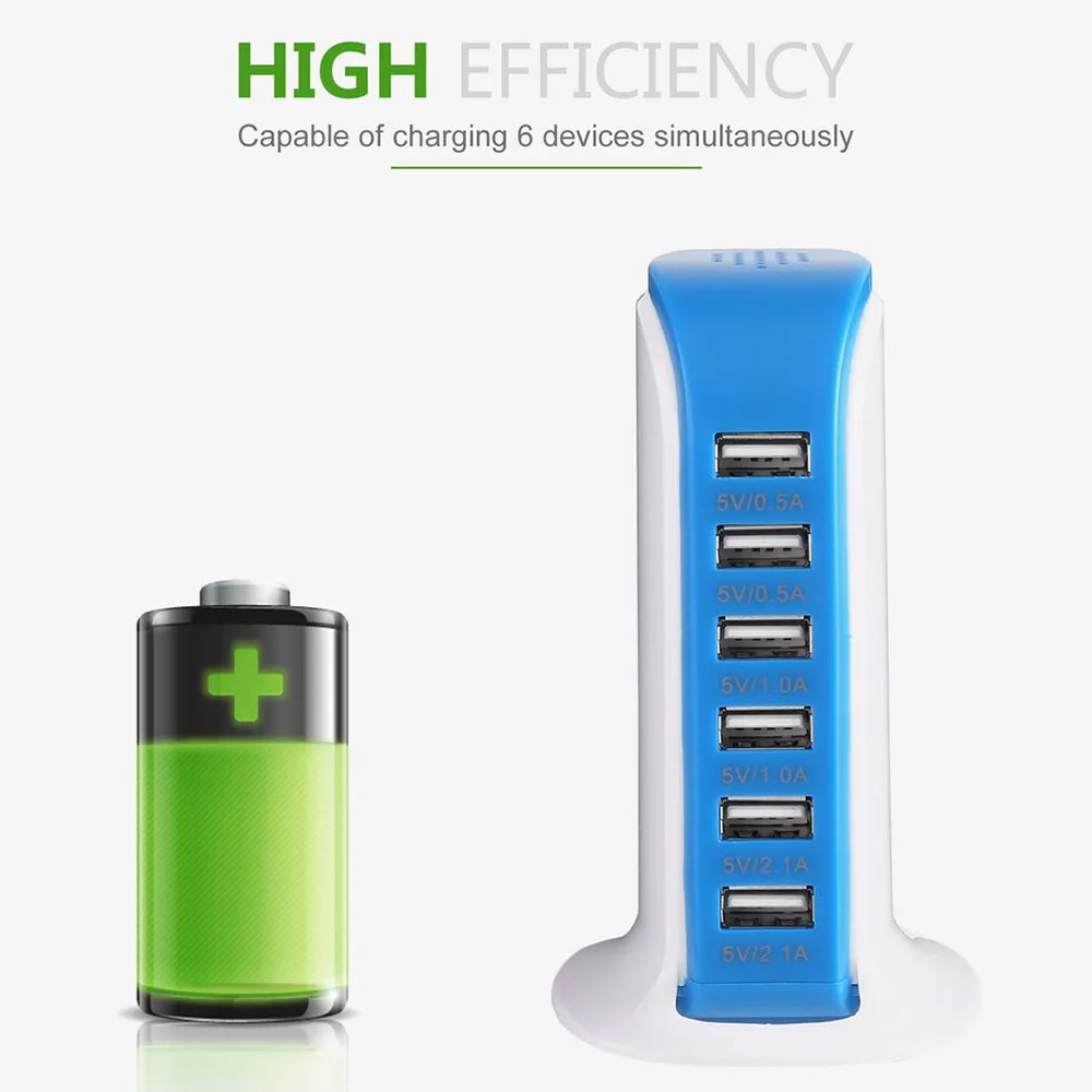 6 USB мульти-порт Великобритания вилка быстрое зарядное устройство Настольный концентратор зарядная станция мульти-человек Путешествия Эфирное для iPhone/iPad/samsung#10
