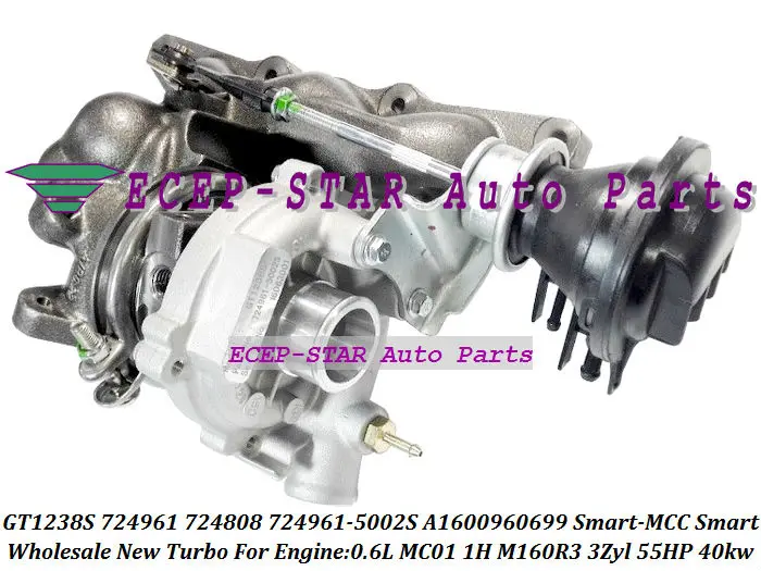GT12 GT1238S 724961 724808 724961-5002S A1600960699 Turbo For Smart-MCC Smart 0.6L MC01 1H M160R3 3Zyl 55HP 40kw (1)