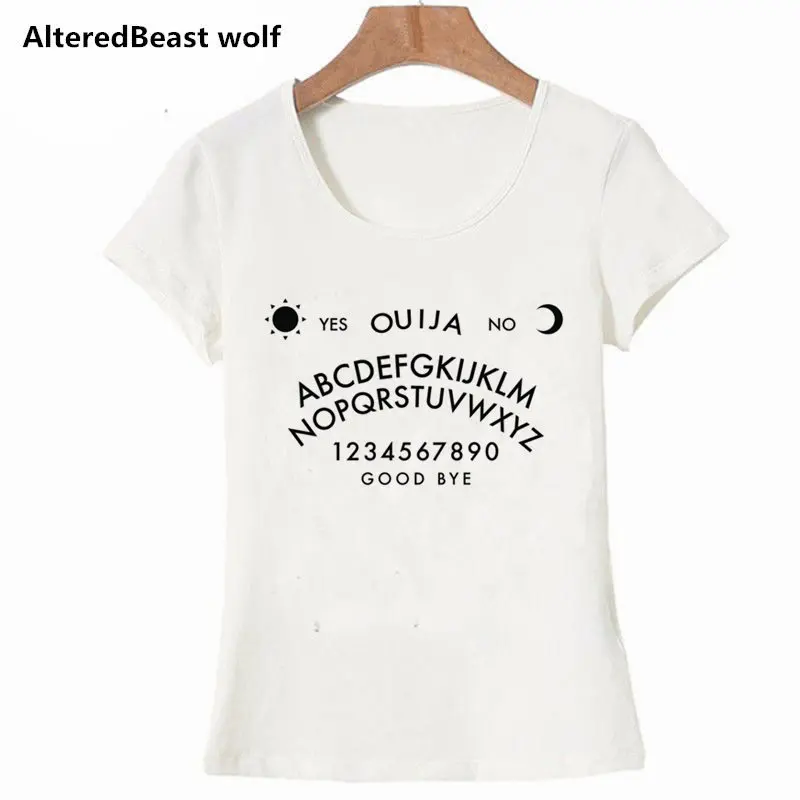 

New summer 2019 yes OUIJA no women fashion t shirt letter printed white casual loose t shirt o neck vogue women short sleeve tee